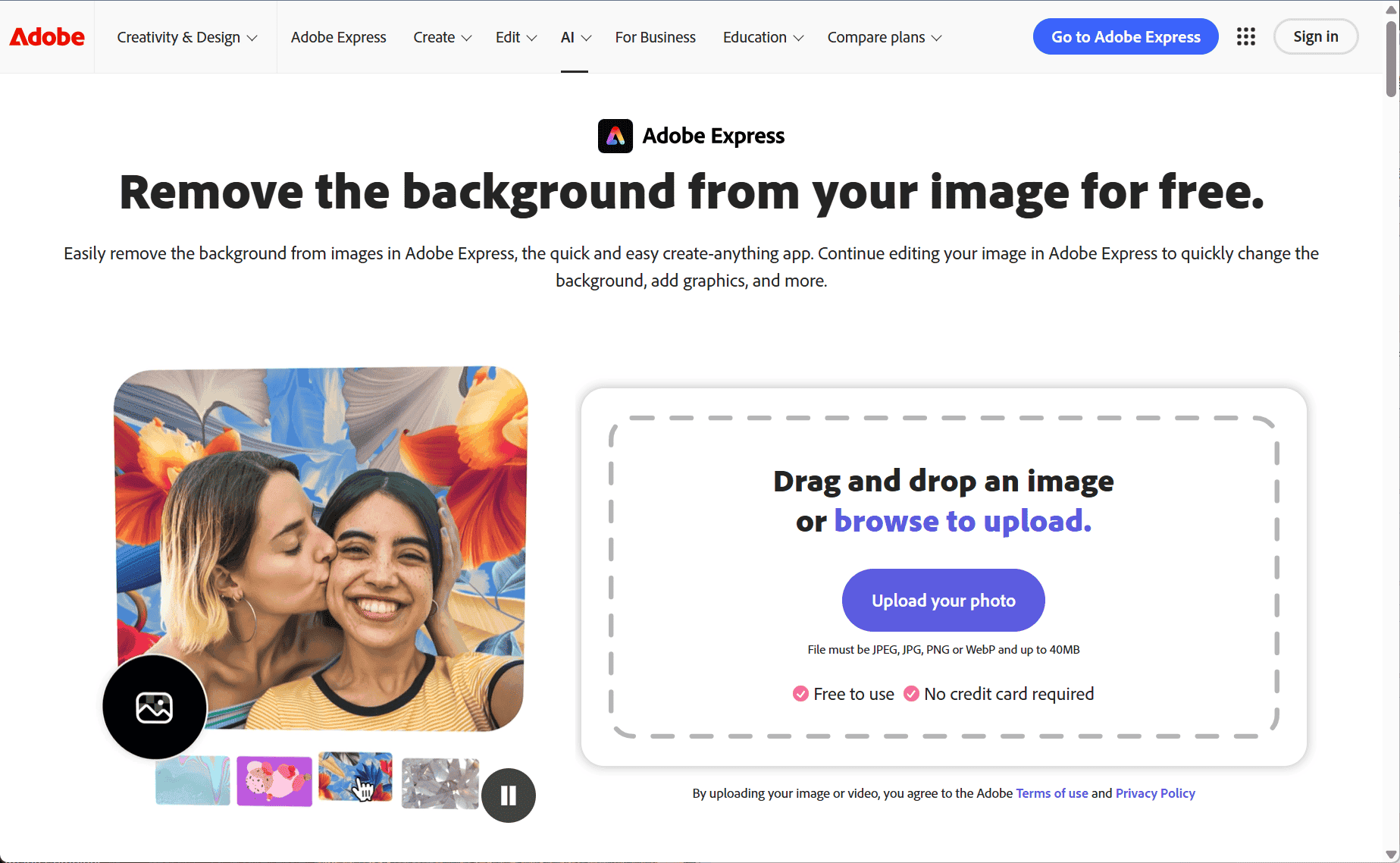 Adobe Image Background Remover